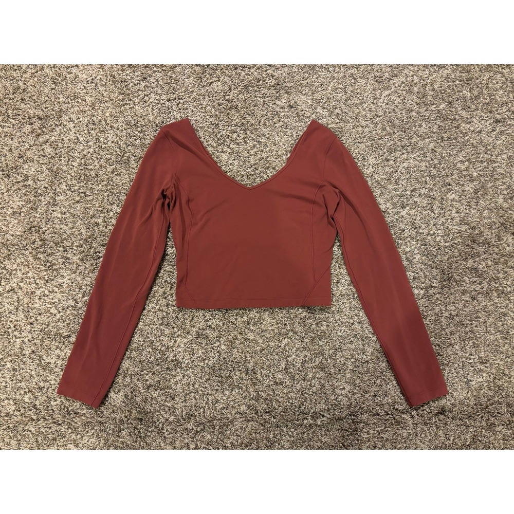 Lululemon Align Cropped Long Sleeve Mulled Wine Women’s Size M